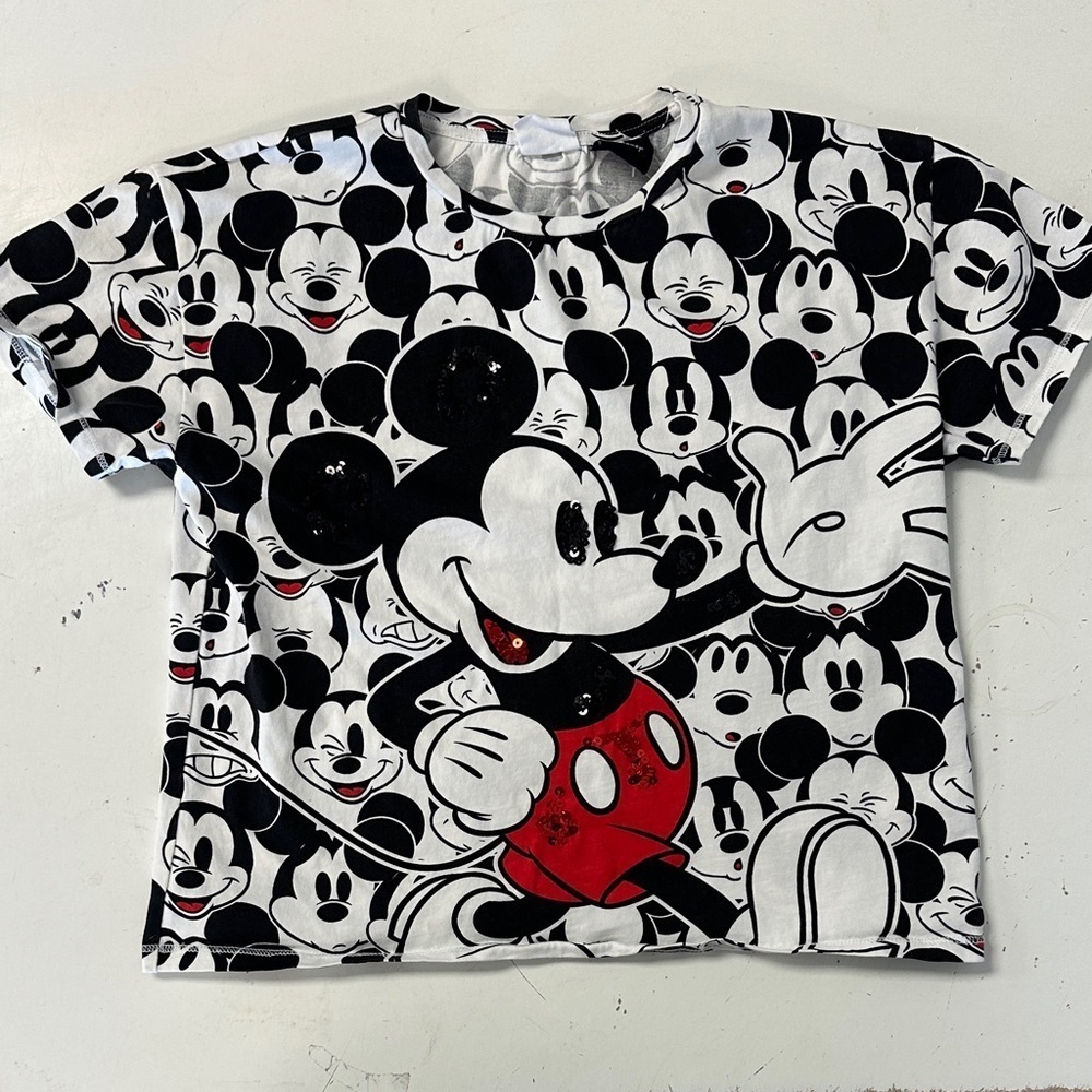 Disney Mickey Mouse Short Sleeve Tee - Black, White, Red
